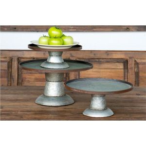 Wholesale Rustic Galvanized Metal <b>Cake</b> <b>Stand</b> Tiered Dessert Display <b>Stand</b> Farmhouse Home Decor Tableware Serving Tray <b>Cake</b> <b>Stand</b> - Product Image 1