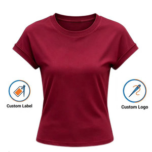 Camiseta Ligera de Verano para Mujer, Absorbente de Humedad, Deportiva, Lisa, OEM Premium, de Algodón y Spandex - Product Image 1