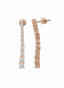 Pendientes de Diamantes Redondos para Mujer, Diamantes Naturales y Cultivados en Laboratorio - Product Image 2