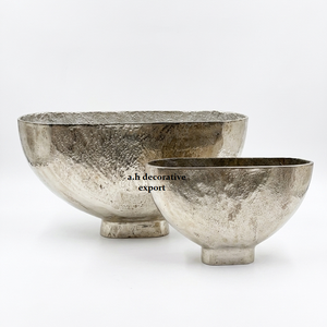 Juego de Macetas Ovaladas de Metal Fundido Plateado de Lujo, Pedestal Moderno, Centro de Mesa Decorativo para Jardín, Adornos para el Hogar de Aluminio de Alta Calidad - Product Image 1