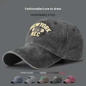 Gorra de Béisbol Estilo Coreano de 6 Paneles, Mezclilla Lavada, 100% Poliéster Suave, Diseño de Letras Bordadas en 3D, Hebilla Metálica, Primavera-Otoño - Product Image 5