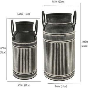 Small and <b>large</b> vintage milk jars, galvanized milk jars, metal flower pots, suitable for home decoration, farmhouse <b>Planters</b> - Product Image 4