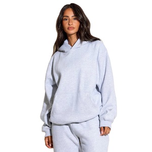 À la mode femmes sweat à capuche uni pull surdimensionné polaire sweat hiver tenue décontracté OEM ODM logo personnalisé usine de vêtements - Product Image 4