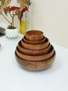 Indian Supplier Customized Enamel Printed <b>Dinnerware</b> Wooden Bowl Serving Wood Bowl at Affordable Price with customised logo - Product Image 4
