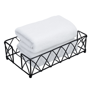 Plateau distributeur de serviettes en papier de comptoir noir mat industriel serviettes pliées stockage vanité salles de bain invités toilette jetable - Product Image 2