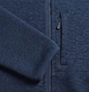 Heather Knit Fleece Hoodie Full Zip Sweater <b>Jacket</b> Cozy Winter Hooded Coat Gents Custom Outerwear Factory Direct Price - Product Image 4