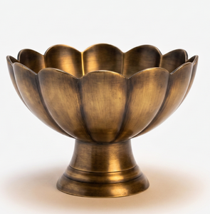 Tazón de Metal de Estilo Chino Tradicional, Hecho a Mano, Pulido, con Forma de Flor Decorativa, Vajilla para Bodas, Tazón para Servir la Cena - Product Image 1