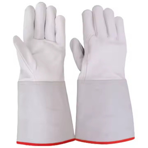 Guantes de Seguridad Industriales Resistentes, Guantes de Soldadura TIG Ignífugos Hechos de Cuero de Vaca de Primera Calidad para Trabajadores - Product Image 1