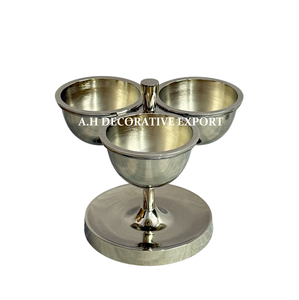 Prix direct usine Ensemble de 3 bols à treillis métalliques à 3 compartiments pour fruits secs et sucreries, Bol décoratif doré pour offrandes - Product Image 6