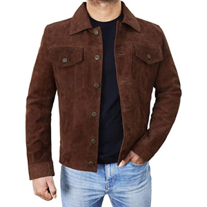 Custom Genuine <b>Leather</b> <b>Jackets</b> <b>Men</b> Womens Unisex Eco-Friendly Windproof V-neck Front Logo Plain Dyed Outwear - Product Image 1