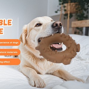 Jouets à mâcher pour chiens en TPR OEM, de haute qualité, anneaux résistants, beignets indestructibles, style classique, personnalisables, jouet distributeur de friandises pour animaux de compagnie - Product Image 1