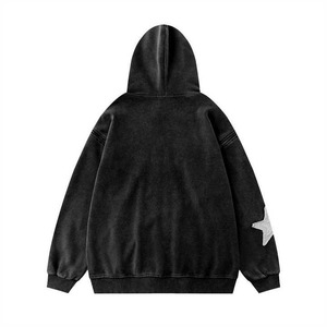 Sudadera con Capucha Urbana al por Mayor, Lavado Ácido, Efecto Desgastado, Personalizada Frontalmente, Poliéster/Algodón Ecológico, Bordada, Corte Regular, Digital - Product Image 2