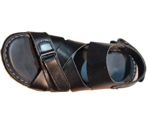 Sandales d'extérieur pour hommes en cuir véritable de qualité supérieure, fermeture facile à scratch, confortables pour la marche et les voyages, personnalisation de marque, collection automne 2026 - Product Image 3