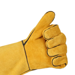 Guantes de soldadura TIG de piel de cabra anticorte de manga larga, resistentes al calor para soldadura TIG segura, artículo de moda, protección para las manos - Product Image 1