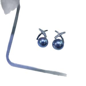 Boucles d'oreilles en perles de chanvre d'eau de mer Aurora de 8-9 mm, perles impeccables, argent pur S925, style pendentif fin avec boîte - Product Image 5