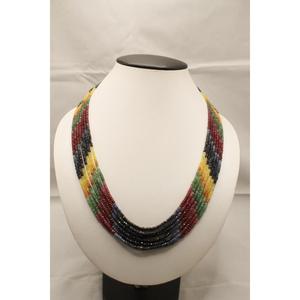 Collier de perles de pierres facettées multicolores 328,23 carats certifié par un tiers pour la fabrication de bijoux - Product Image 3