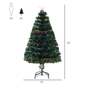 Albero di Natale in Fibra Ottica da 120 cm a Batteria con 130 Luci LED Preinstallate e Punte Realistiche delle Rami - Product Image 3