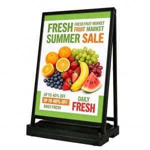 ป้ายโฆษณาเคลื่อนที่แบบ A-frame สองด้าน ปรับระดับได้ ทนลม สำหรับตั้งโชว์ - Product Image 1