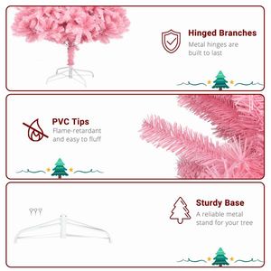 FCH 7ft 1800 Pink PVC & Iron <b>Branch</b> Christmas <b>Tree</b> Durable and Stylish Christmas <b>Tree</b> Bracket - Product Image 6