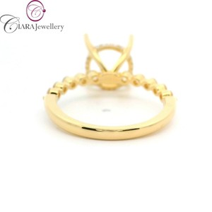 NOUVEAU MODÈLE 18K Au750 Blanc/Jaune/Or Rose & Bague de fiançailles bicolore 0.40CT Diamant Naturel Forme Mariage Fête Anniversaire - Product Image 3