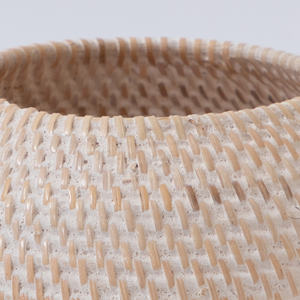 Cestas de Mimbre Natural Ovaladas Hechas a Mano, Caja de Almacenamiento de Té con Asa, Diseño Flexible Vintage Ecológico, Cestas Organizadoras para el Hogar - Product Image 3