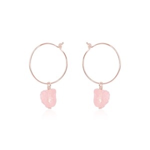 Pendientes de Aro de Cuarzo Rosa de 8-10mm para Mujer, Joyería Colgante de Piedra Natural, Pendientes de Gota de Moda con Piedra de Nacimiento - Product Image 3