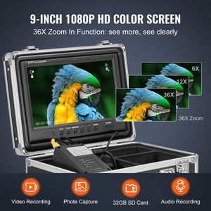 Telecamera per ispezione tubi con localizzatore 512Hz autolivellante, 165 piedi/50 m, schermo HD 1080P da 9 pollici, zoom 36X, endoscopio industriale a serpente - Product Image 4