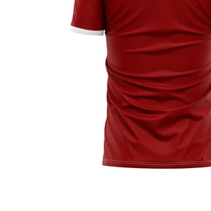 Camiseta de Fútbol Roja Degradada para Hombre, Manga Corta, Cuello Redondo, 100% Poliéster, Transpirable, Estampado Sublimado, Corte Regular, para Todas las Temporadas - Product Image 6