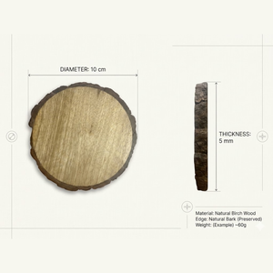 Natural Wooden Round Slice <b>Coasters</b> Handmade Classic Eco-Friendly <b>Heat</b> Resistant for Home Decor - Product Image 2