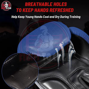 Nuevos Guantes de Boxeo de Artes Marciales para Niños de 16 oz, Color Negro y Azul, de Moda, del Mejor Proveedor, Buena Venta - Product Image 2