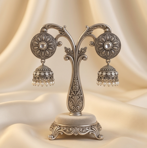 DIVYORO <b>SILVER</b> JHUMKA <b>EARRINGS</b> - Product Image 1