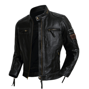 Custom Men's <b>Leather</b> <b>Jacket</b> Premium Black Genuine <b>Leather</b> Baseball Collar <b>Winter</b> Casual <b>Jacket</b> Oem Service - Product Image 3