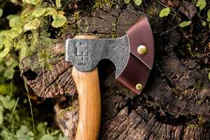ขวานเหล็กคาร์บอนตีขึ้นรูปด้วยมือ STEEL CRAFT INTERNATIONAL ด้ามไม้แอชวูด CRAFT CAVER แบบแบน - Product Image 4