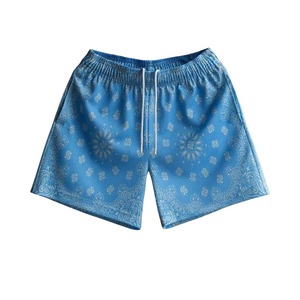 <b>Men's</b> <b>Green</b> Paisley Print <b>Shorts</b> with Drawstring Waist Casual Swimwear <b>Short</b> Pants - Product Image 4