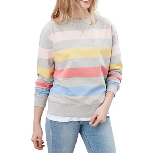 Meilleure vente Sweat-shirt femme confortable doux polaire coton imprimé personnalisé rayé Design imprimé col rond mince hiver devant - Product Image 1