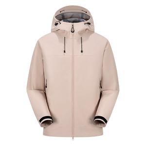 Unisex 2025 Otoño Invierno calidad superior Softshell con capucha Varsity chaqueta a prueba de viento cuello alto cierre de cremallera Venta caliente - Product Image 2