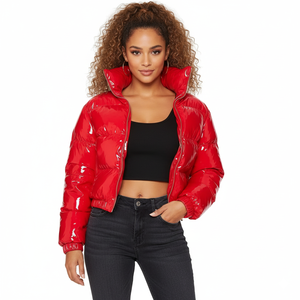Chaqueta Acolchada para Mujer, Cálida y Transpirable, con Capucha, Relleno de Algodón, Aislamiento Acolchado, Cierre de Cremallera, Logotipo en la Parte Delantera, Abrigo de Invierno para Exteriores - Product Image 6