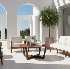 Woodgrad Living Designer Kireina Modern Coffee <b>Table</b> Authentic <b>Solid</b> <b>Wood</b> Construction Artistic Cross-Base Stylish Furniture - Product Image 5