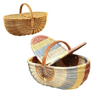 PHU HAO Customizable Vintage Natural RATTAN Harvest Picnic <b>Basket</b>-Eco-Friendly Multi-Purpose Storage for Kitchen & Living Room - Product Image 1