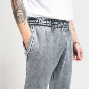 New arrival Lightweight Casual Baggy Fit Sweatpants Distressed Acid Wash Sweat <b>pants</b> Wide Leg Men's <b>Pants</b> Double Waist Flare - Product Image 5