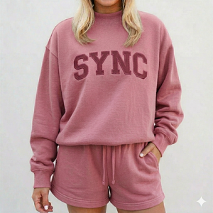 Ensemble court en molleton doux de qualité supérieure pour femmes, col montant, deux pièces, chaud et confortable, style lounge pour l'hiver - Product Image 1