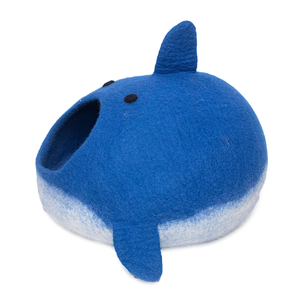 Cute Cartoon Whale Cat Bed Cave Round Wool Felt Soft <b>Indoor</b> Pet Bed for Cats All Seasons Cat Cave Manufacturer - Product Image 3