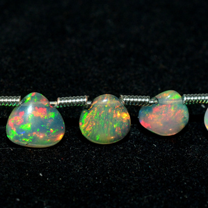 High Demand Natural Ultra Ethiopian Opal Smooth Heart Shape Gemstone <b>Beads</b> Strand Use For Best Creative Jewelry Making For Gift - Product Image 2