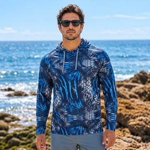 Hoodie de pêche personnalisé en polyester et élasthanne 180 GSM pour homme, vêtements de pêche, marque de hoodies de pêche - Product Image 4