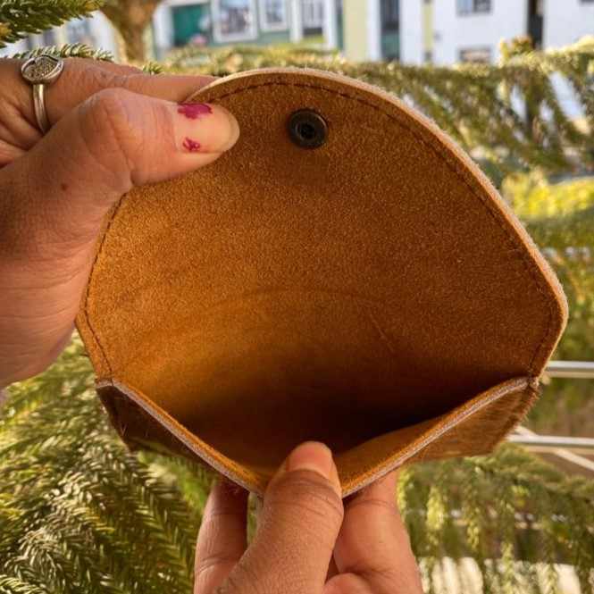 Genuine Cow Leather Mini Coin Purse Western Card Case Slim Front Pocket Wallets for Women Credit Card/Cash Holder Envelope Pouch