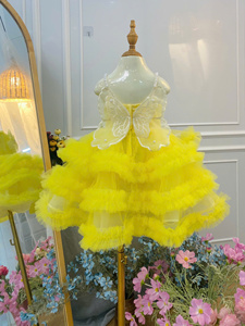 Nuevo Modelo de Vestido sin Mangas con Cuello Halter y Varias Capas para Niñas, con Decoración de Perlas, para Uso Casual y de Fiesta (ODM) - Product Image 4