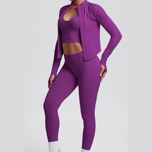 Oem Women Gym Wear <b>Yoga</b> <b>Jacket</b> And Legging 2 Piece Set Custom Activewear Fitness Clothing Manufacturer - Product Image 5
