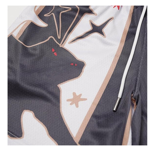 กางเกงบาสเก็ตบอลตาข่ายผู้ชายแบบสั่งทำพิเศษ เอวยางยืด มีเชือกผูก กระเป๋าข้าง พิมพ์ลายดิจิตอล 3 มิติ แบบซับลิเมชั่น รับผลิตแบบ OEM - Product Image 3