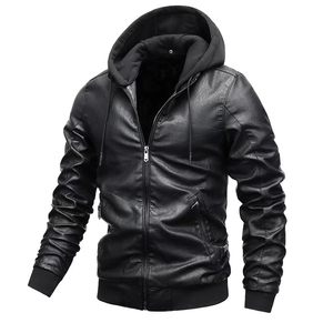 Veste en cuir streetwear à manches longues unie/à carreaux, haute qualité, nouvelle mode, pour hommes, hiver, coupe-vent, respirante, exportateurs premium - Product Image 1