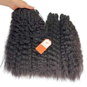 Más vendidos 100% Real Remy Vietnamita Hair Kinky Straight Raw Hair Bundles Cutícula alineada y de larga duración - Product Image 6